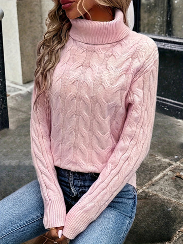 Cozy Cable Knit Turtleneck Sweater