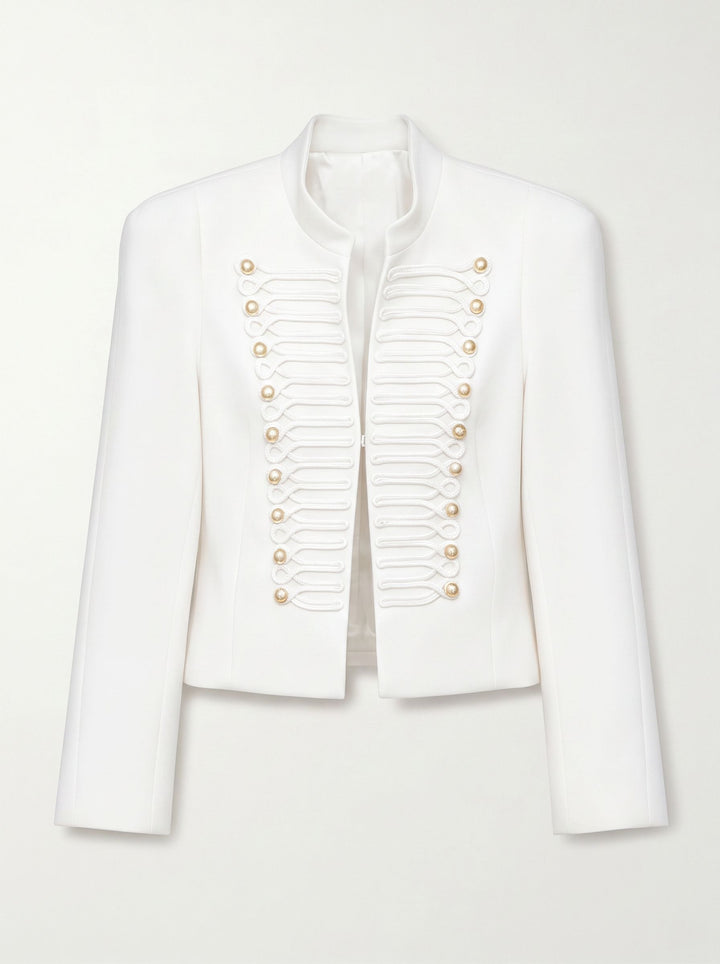Elegant Military Inspired Cropped Jacket