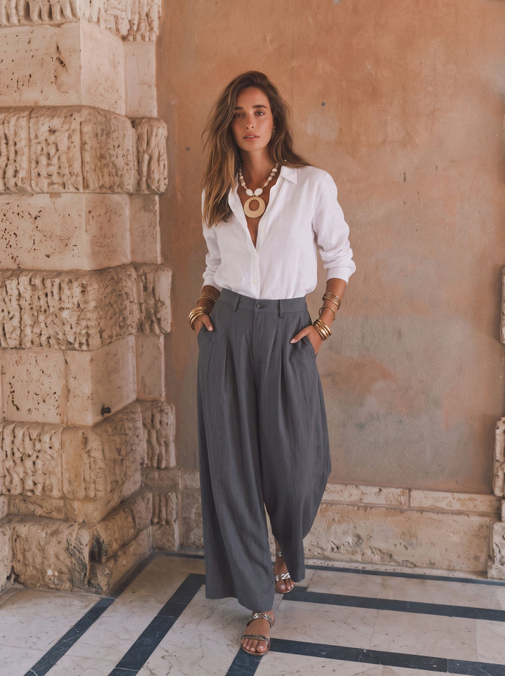 High Waisted Wide Leg Trousers