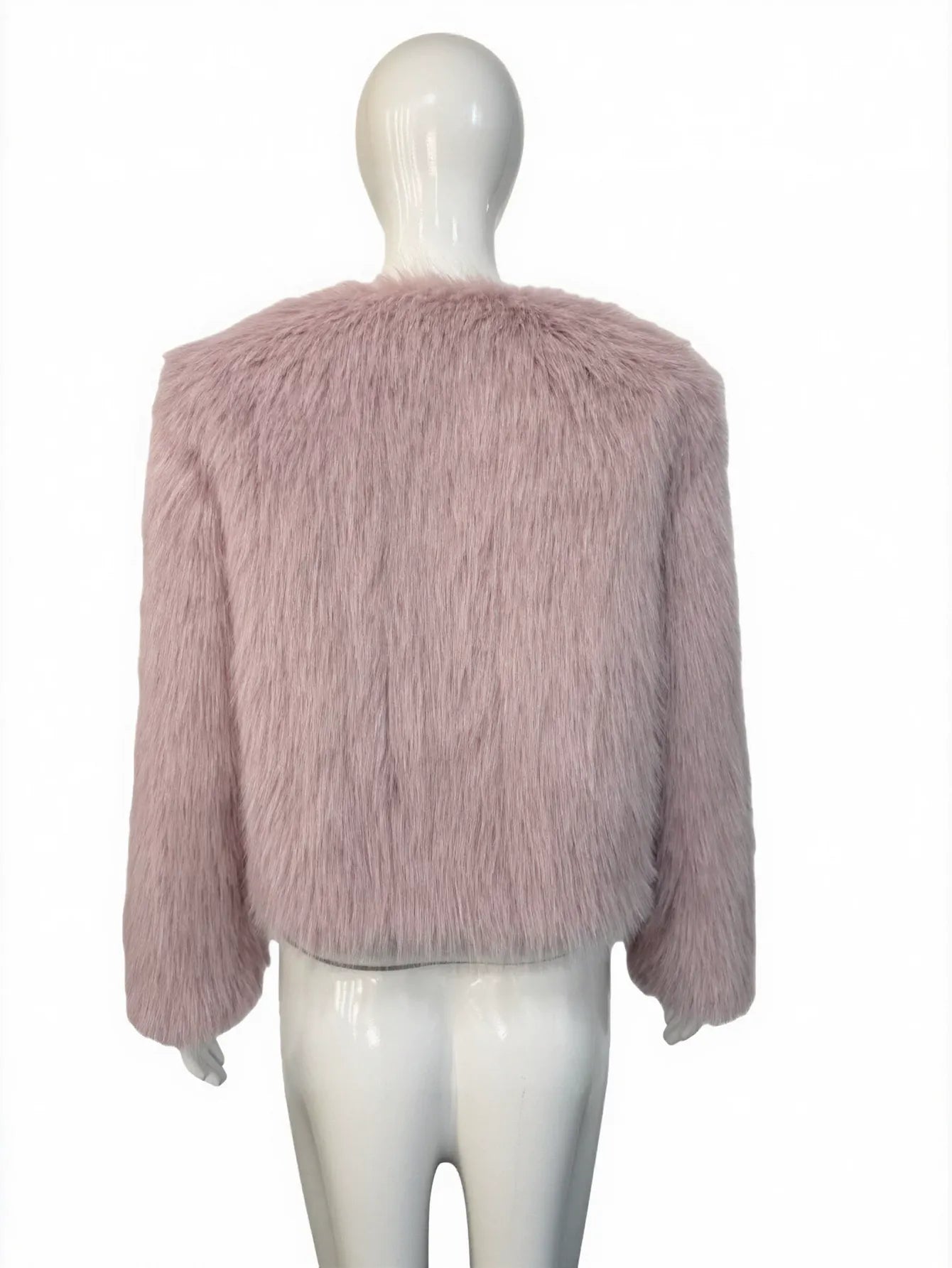 Cropped Plush Faux Fur Jacket