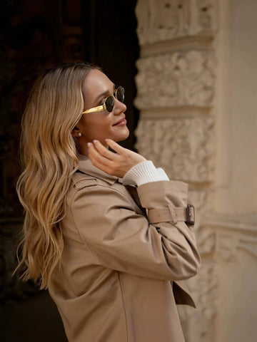 Double Breasted Cropped Trench Coat