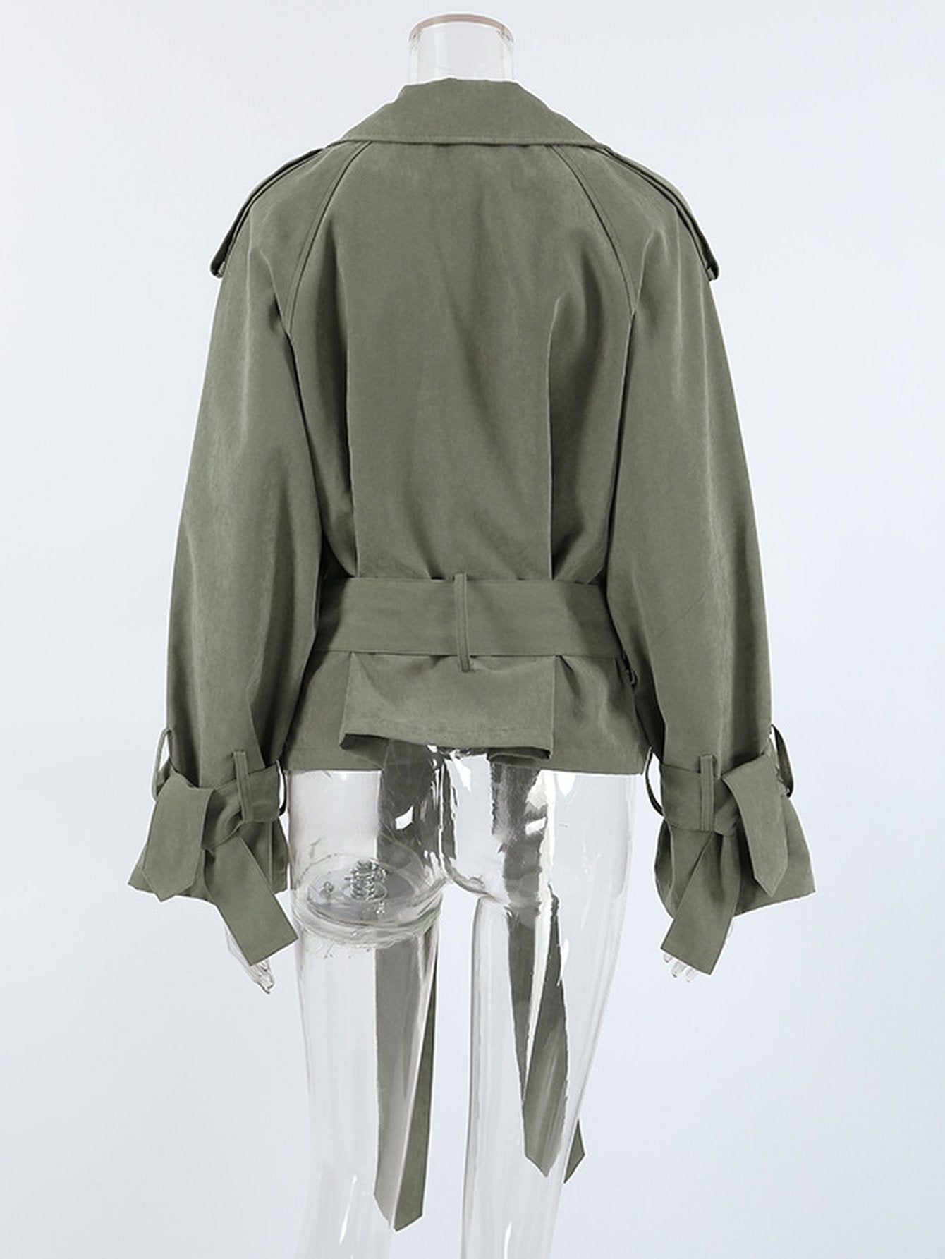 Oversized Belted Cropped Trench Coat
