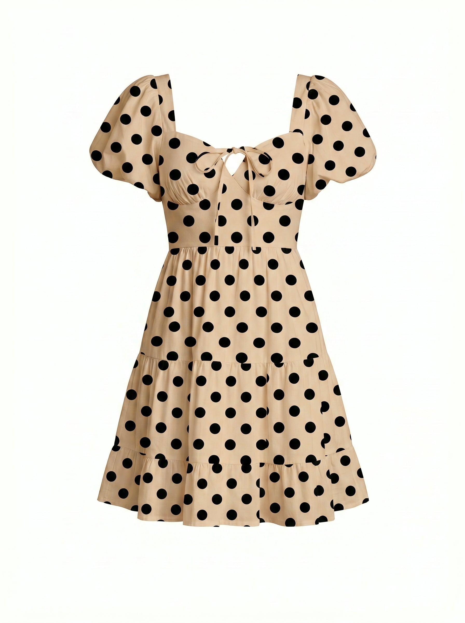 AYLA Floral Print Puff Sleeve Tiered Mini Dress