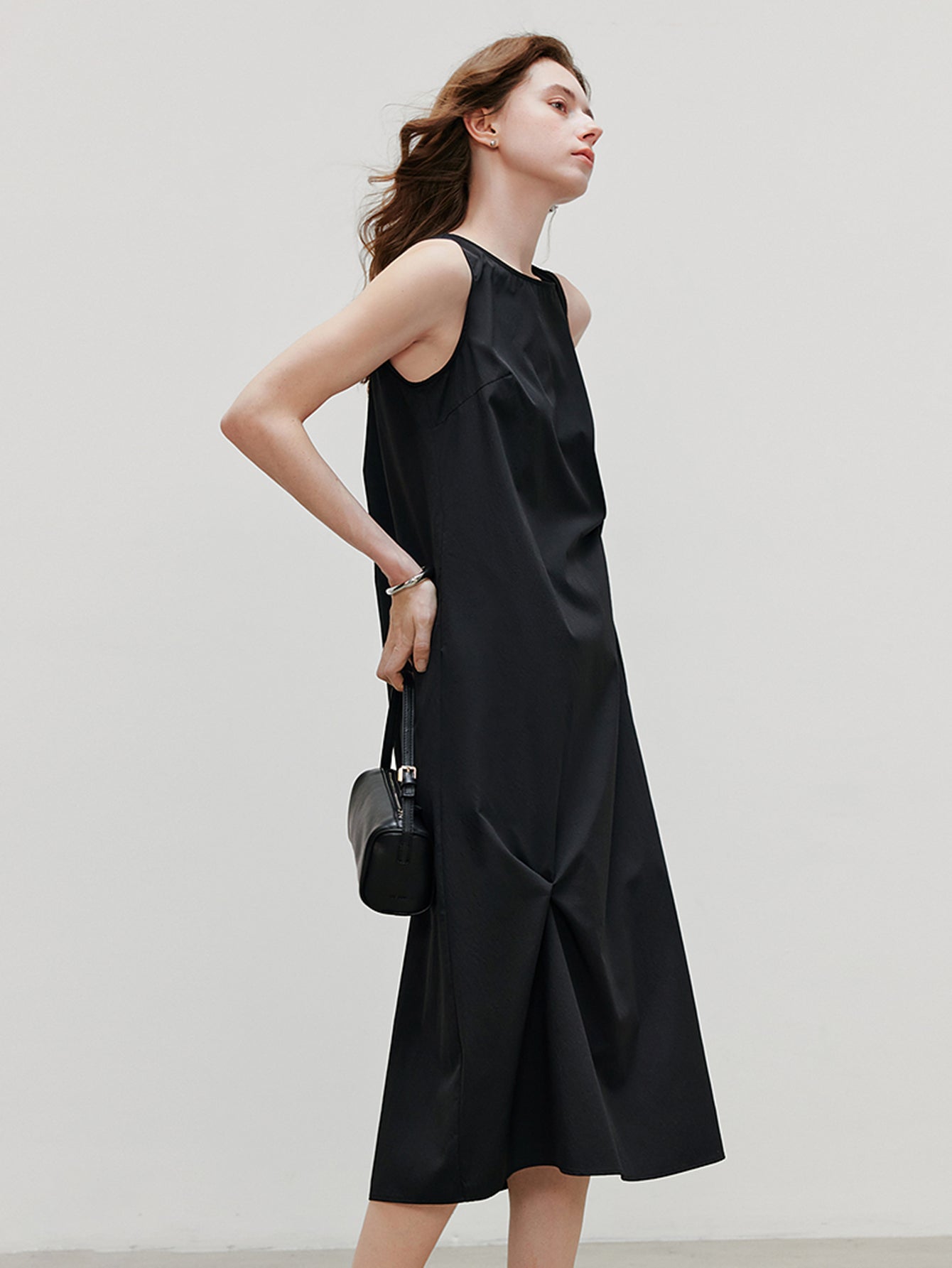 TOYOUTH Ruffle Detail Elegant Midi Dress