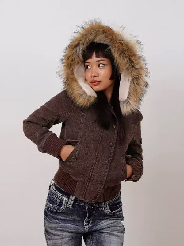 Faux Fur Lined Hooded Jacket