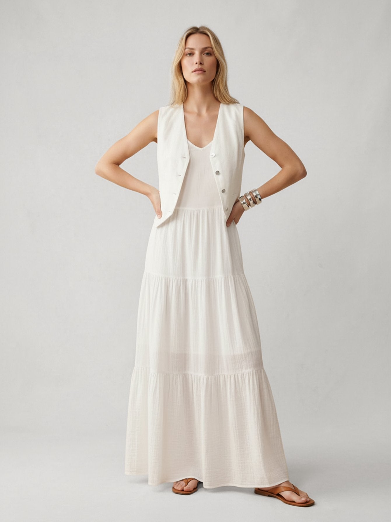 Linen Cotton Short Waistcoat