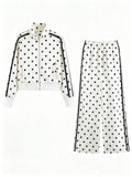 Polka Dot Casual Lounge Pants Set