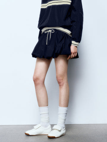Urban Revivo Oversized A-Line Skirts-Navy Blue