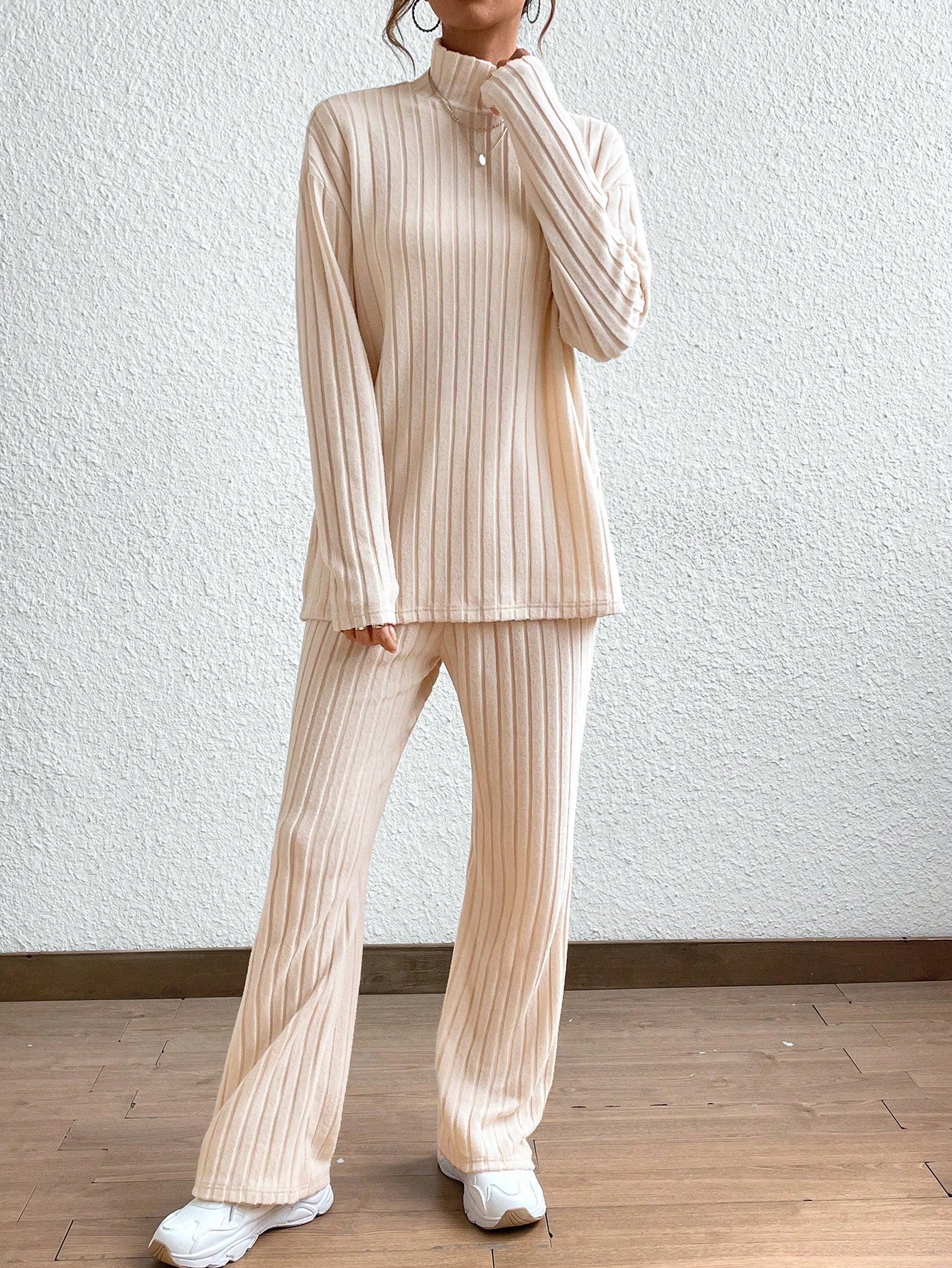 Cozy Ribbed Mock Neck Pants Set