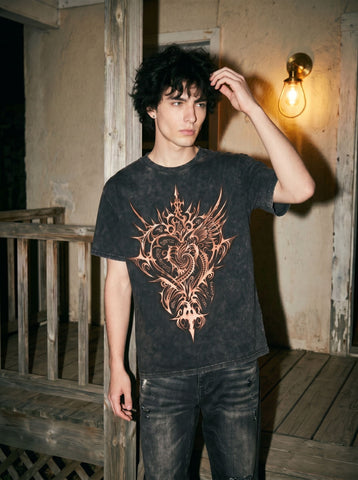 Vintage Acid Wash Graphic T-Shirt