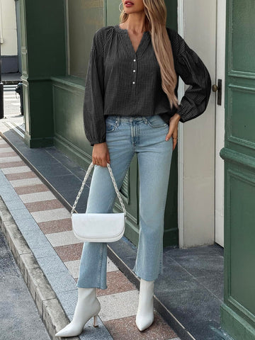 Casual Gingham Button Down Shirt