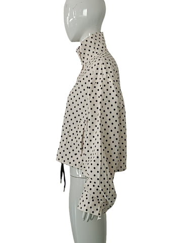 Polka Dot Stand Collar Jacket