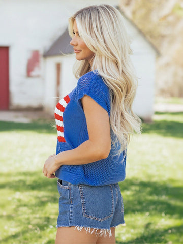 American Flag Graphic Knit Sweater
