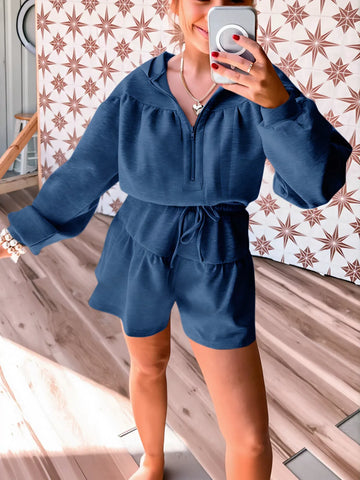 Zip Up Fleece Romper Playsuit