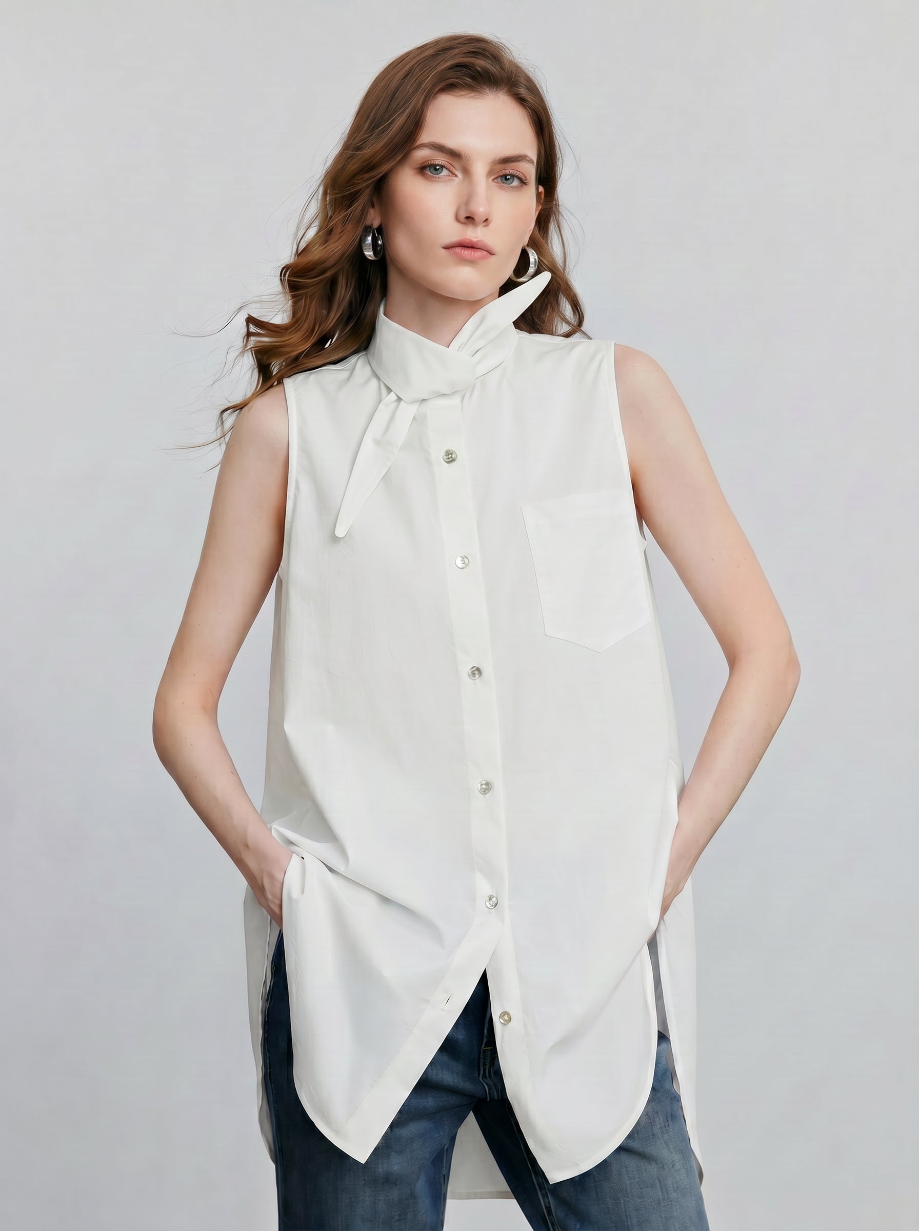 Loose Fit Bow Tie Blouse