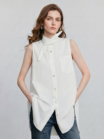 Loose Fit Bow Tie Blouse