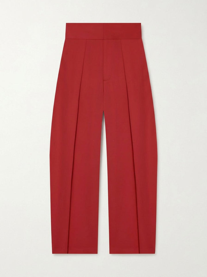 High Waisted Pinstripe Wide Leg Trousers