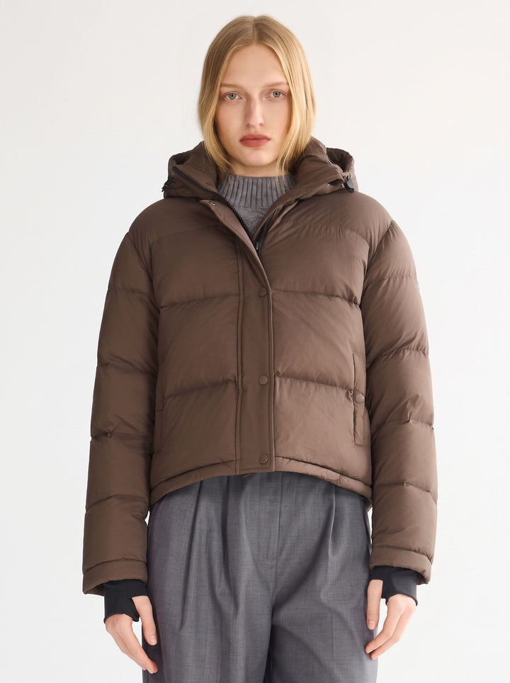 Cropped Stand Collar Puffer Jacket