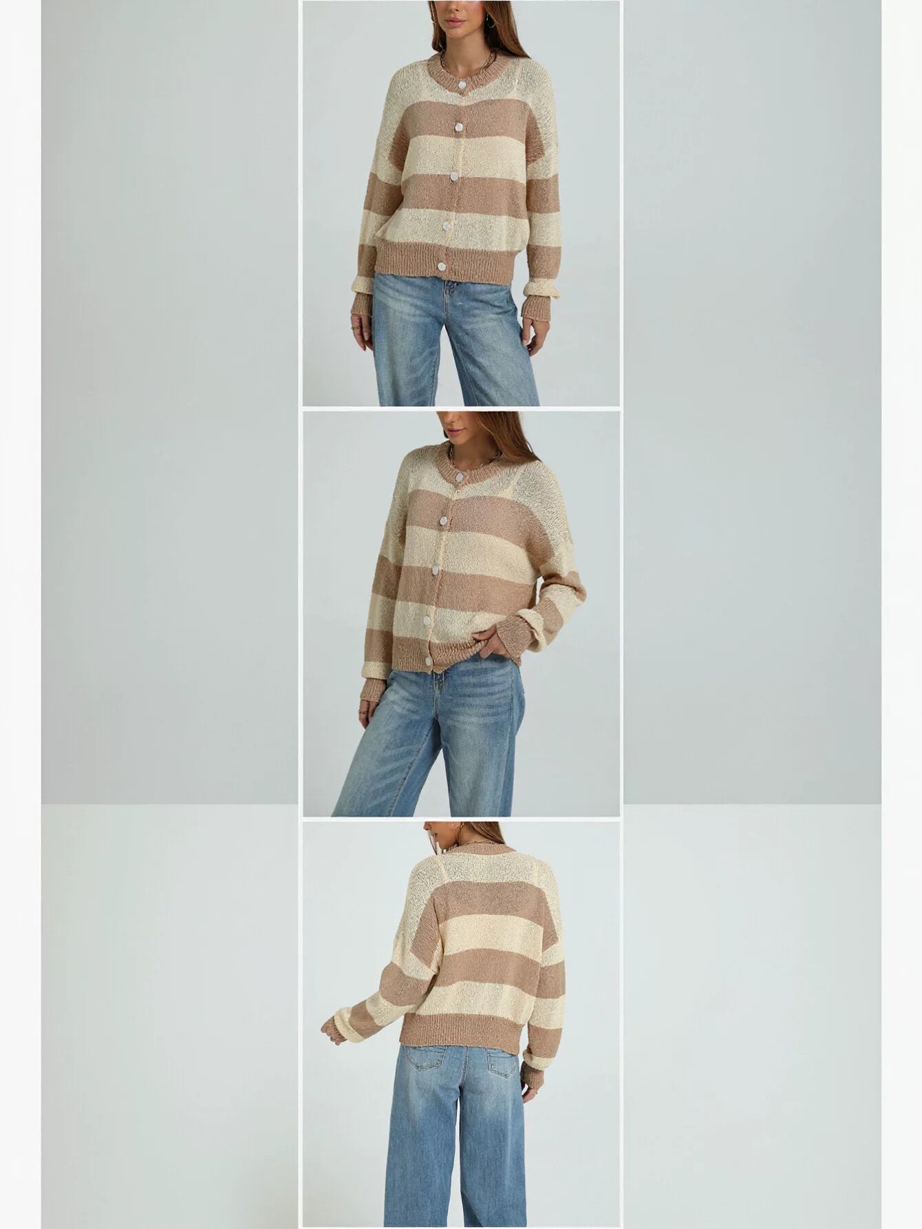 Cozy Striped Button Down Cardigan