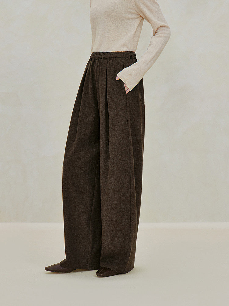 High Waisted Pleated Wide Leg Pants