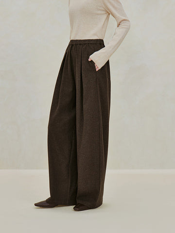 High Waisted Pleated Wide Leg Pants