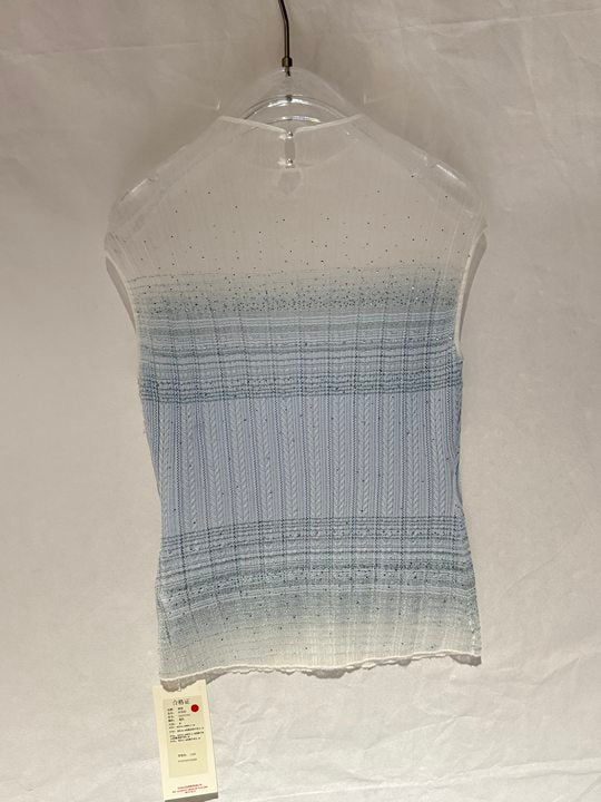 Shimmering Sheer Mock Neck Sweater Tank