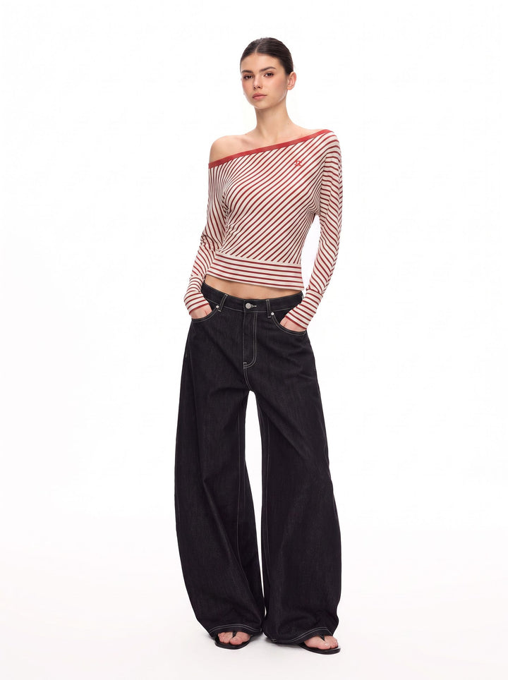 Embroidered Star Wide Leg Jeans