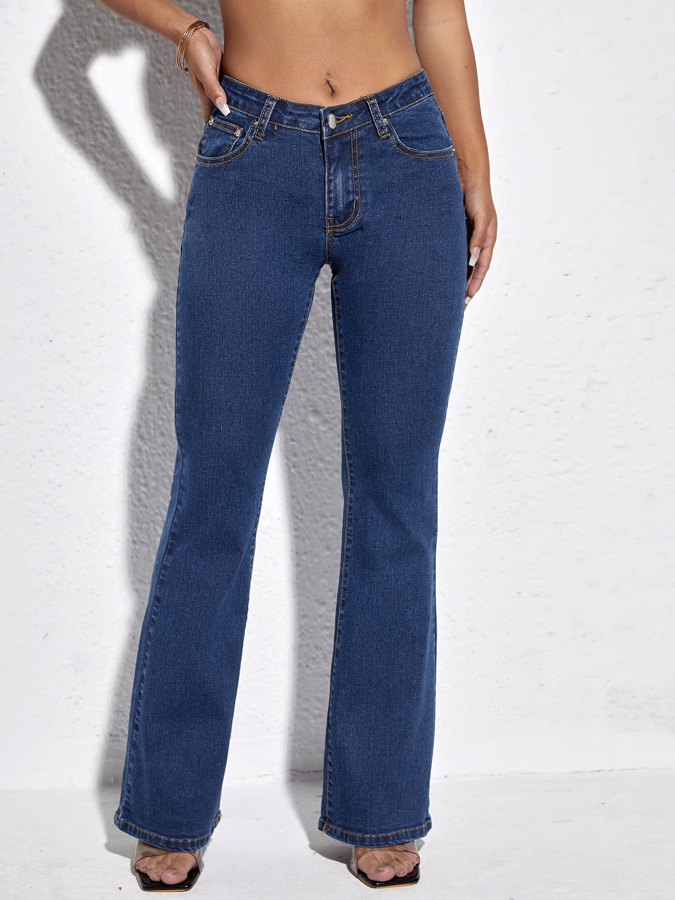 High Waisted Slim Flare Jeans