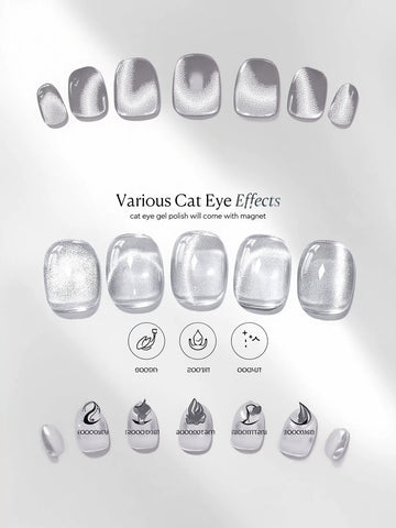 Shimmering Cat Eye Gel Nail Polish