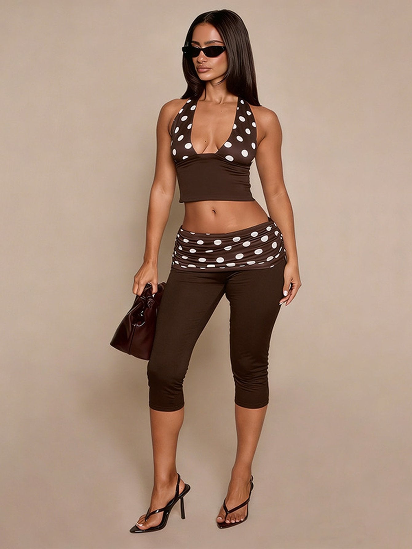 Polka Dot Halter Legging Set