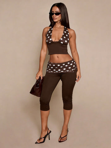 Polka Dot Halter Legging Set