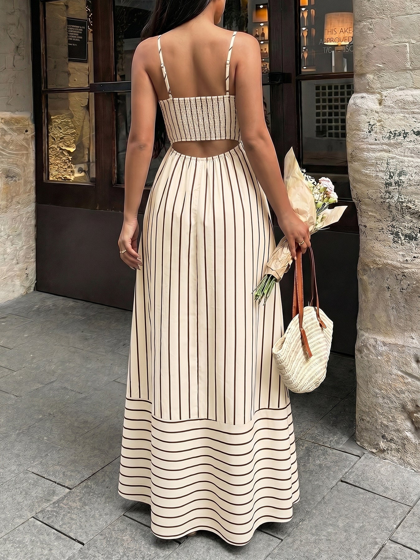 Striped Sleeveless Summer Maxi Dress