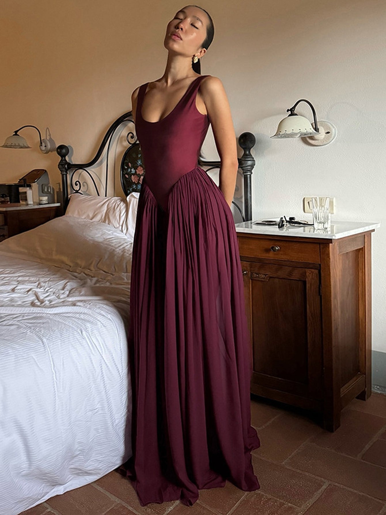 High Slit Sleeveless Maxi Dress