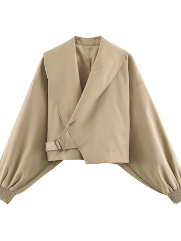 Oversized Buckled Crop Jacket
