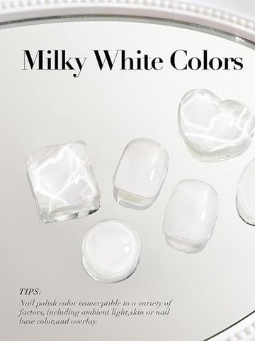 Sheer Milky White Gel Nail Polish