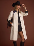 Classic Contrast Collar Trench Coat