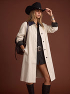 Classic Contrast Collar Trench Coat