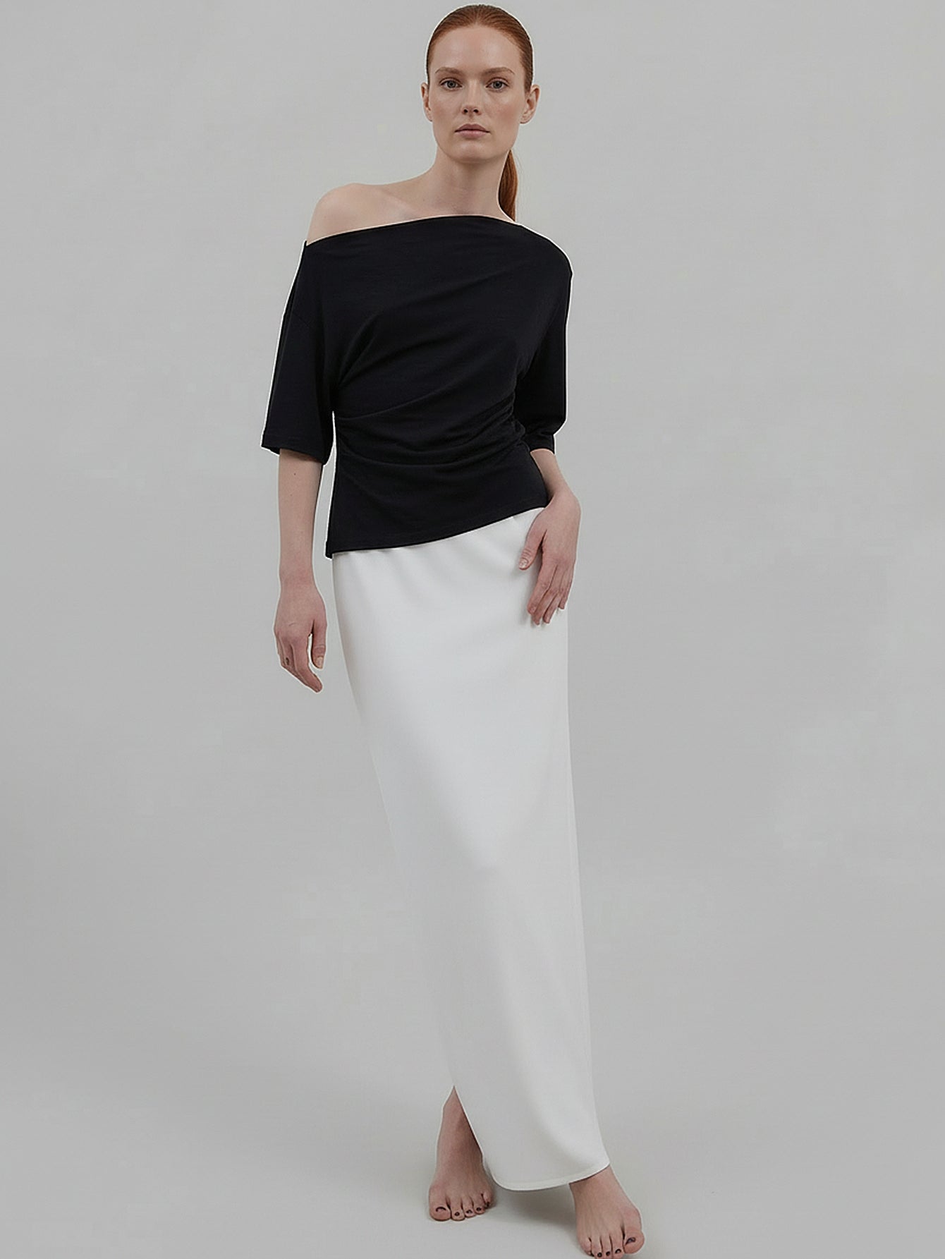 One Shoulder Short Length Blouse