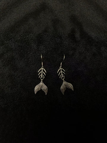 Boho Vintage Fish Bone Dangle Earrings