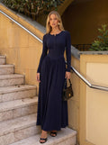 Long Sleeve Button Front Maxi Dress