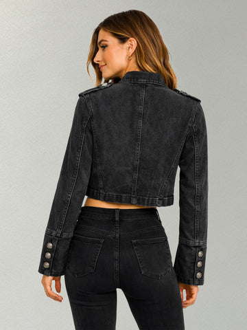 Vintage Military Inspired Denim Jacket