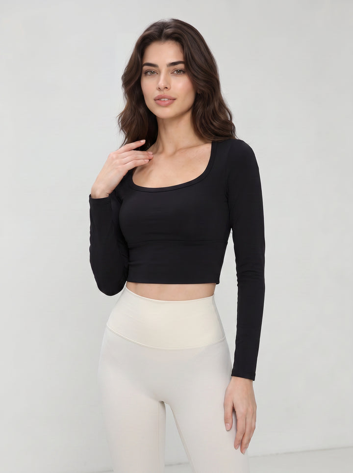 Seamless Square Neck Long Sleeve Tee