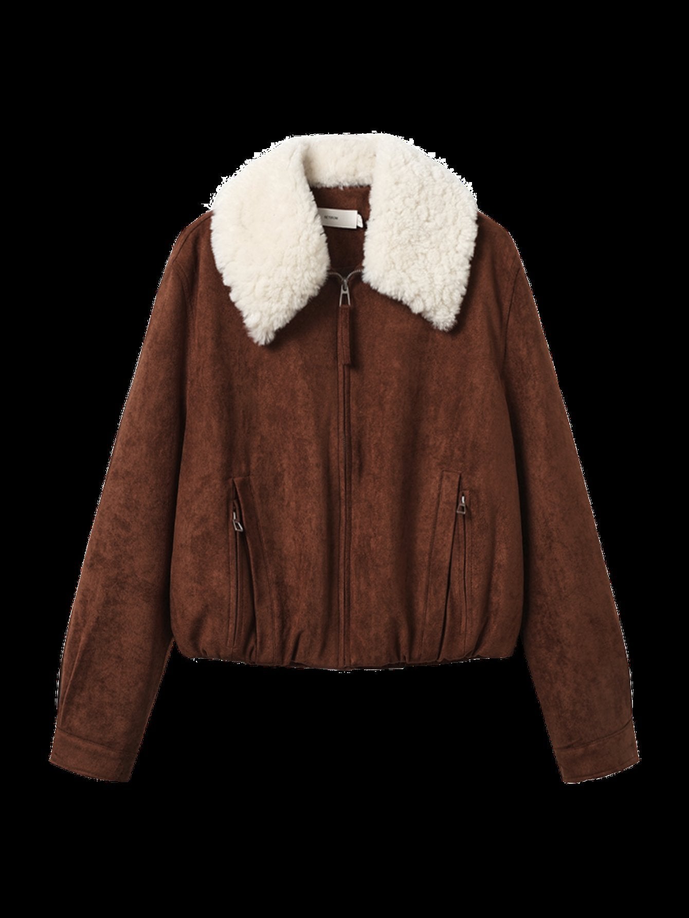 Faux Suede Shearling Collar Jacket