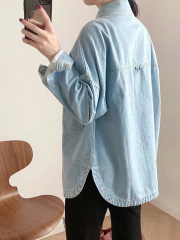 Oversized Light Wash Denim Jacket