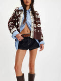 Oversized Floral Jacquard Knit Cardigan