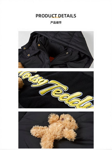 Playful Teddy Bear Puffer Jacket