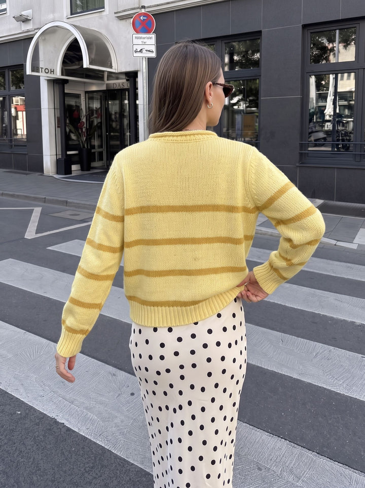 Cozy Striped Crewneck Knit Sweater