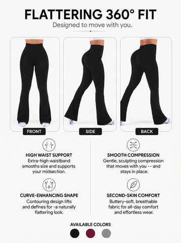 High Waisted Sculpting Flare Yoga Pants