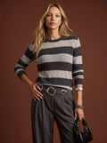 Cozy Striped Crewneck Knit Sweater