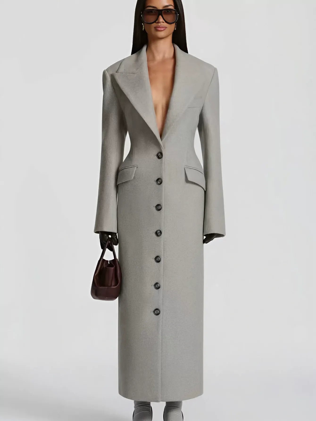 Tailored Slim Fit Long Wool Coat